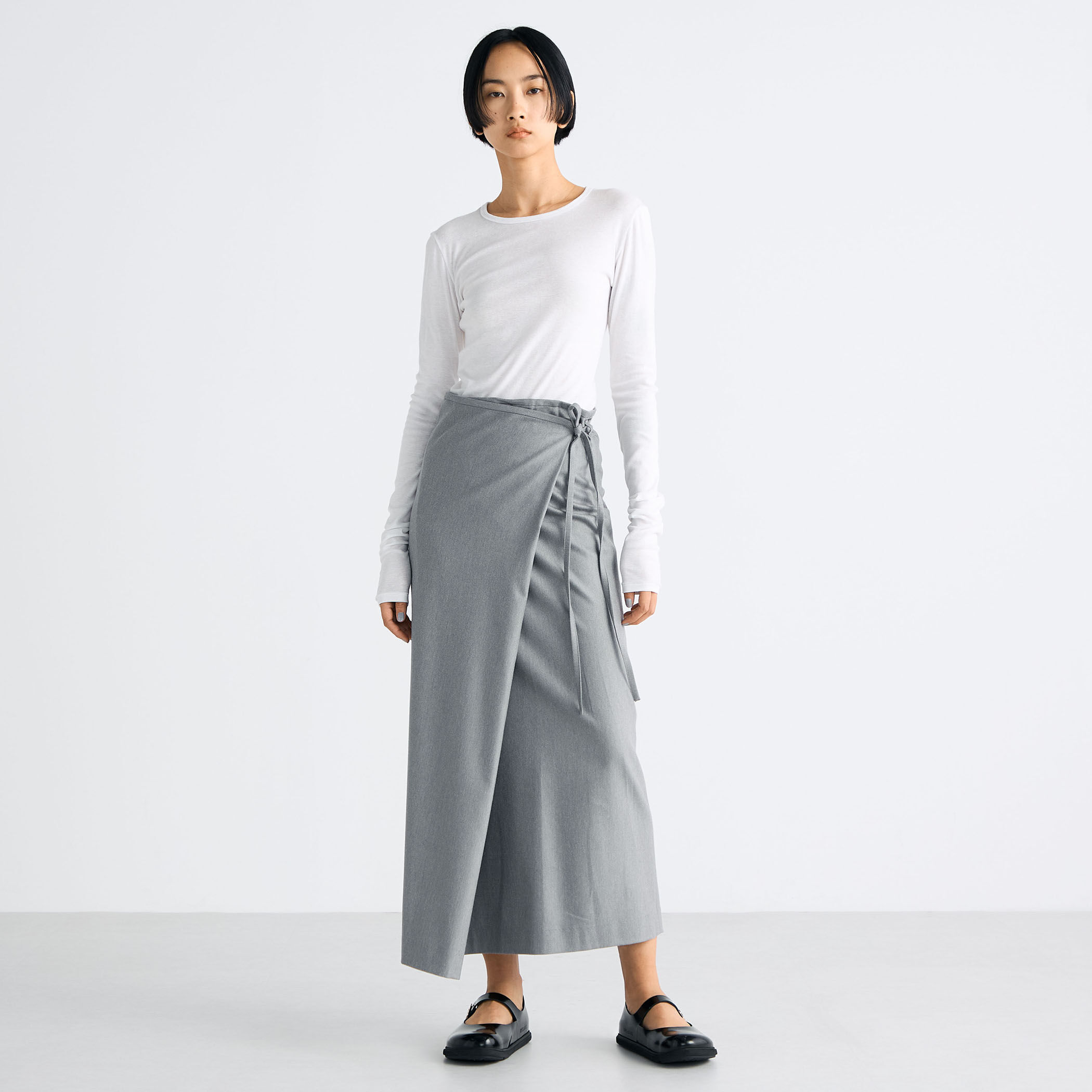 ストレッチフラノ ラップスカート｜トゥモローランド 公式通販