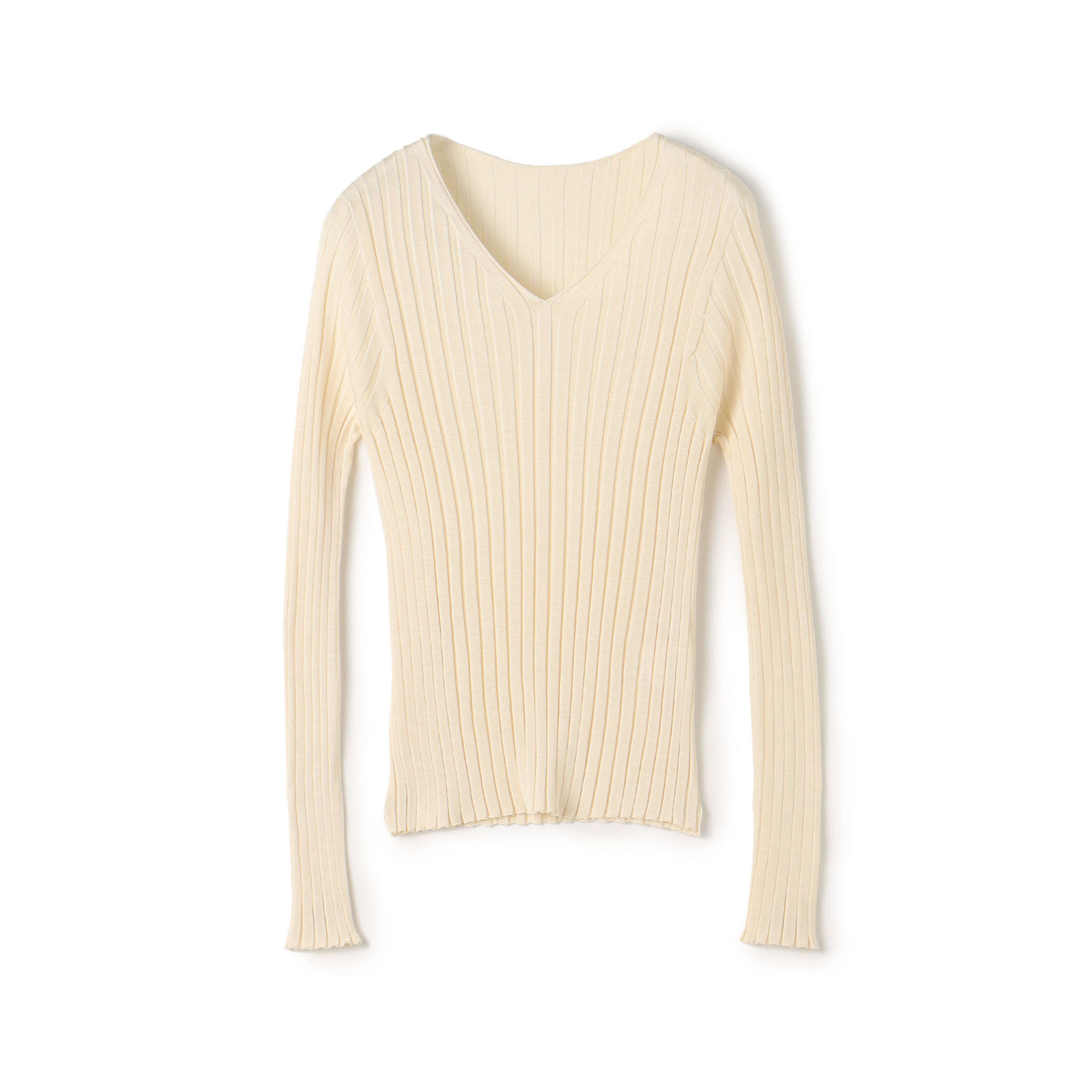 新品✨martinique Vネックプルオーバー　ドルマンスリーブ　白　ウール混 ドメスティックスパンシルク Vネックプルオーバー｜トゥモローランド