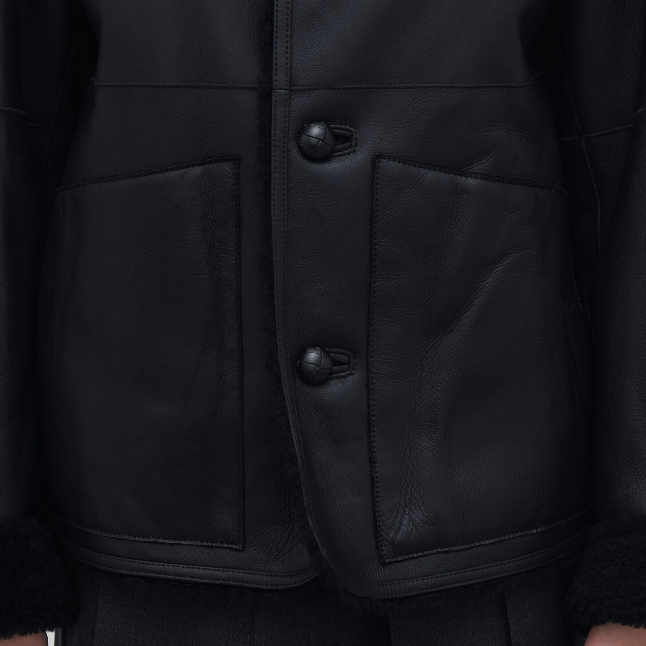 edition pourell リバーシブル ラムレザー ムートンコート