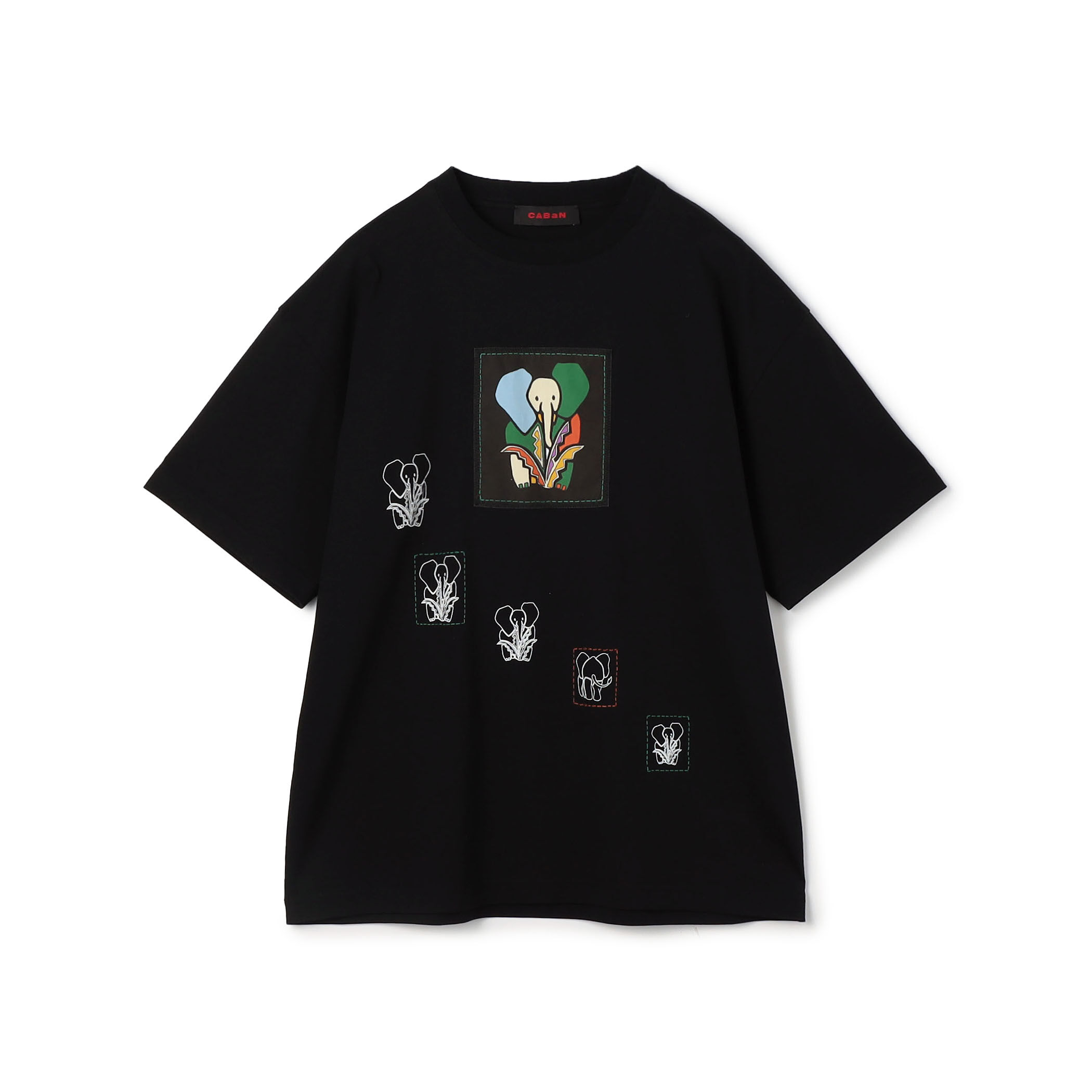 CABaN スビンコットン ELEPHANTグラデーションプリントTシャツ