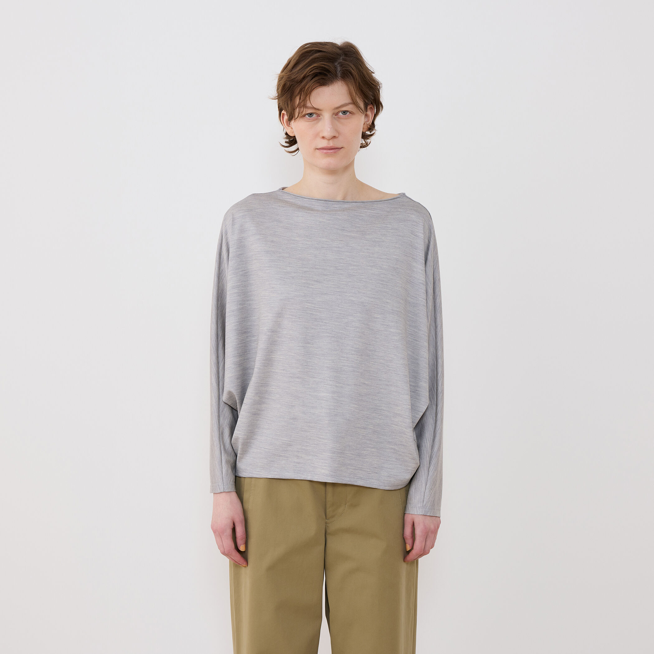 ウォッシャブルウールジャージー ドルマンスリーブプルオーバー