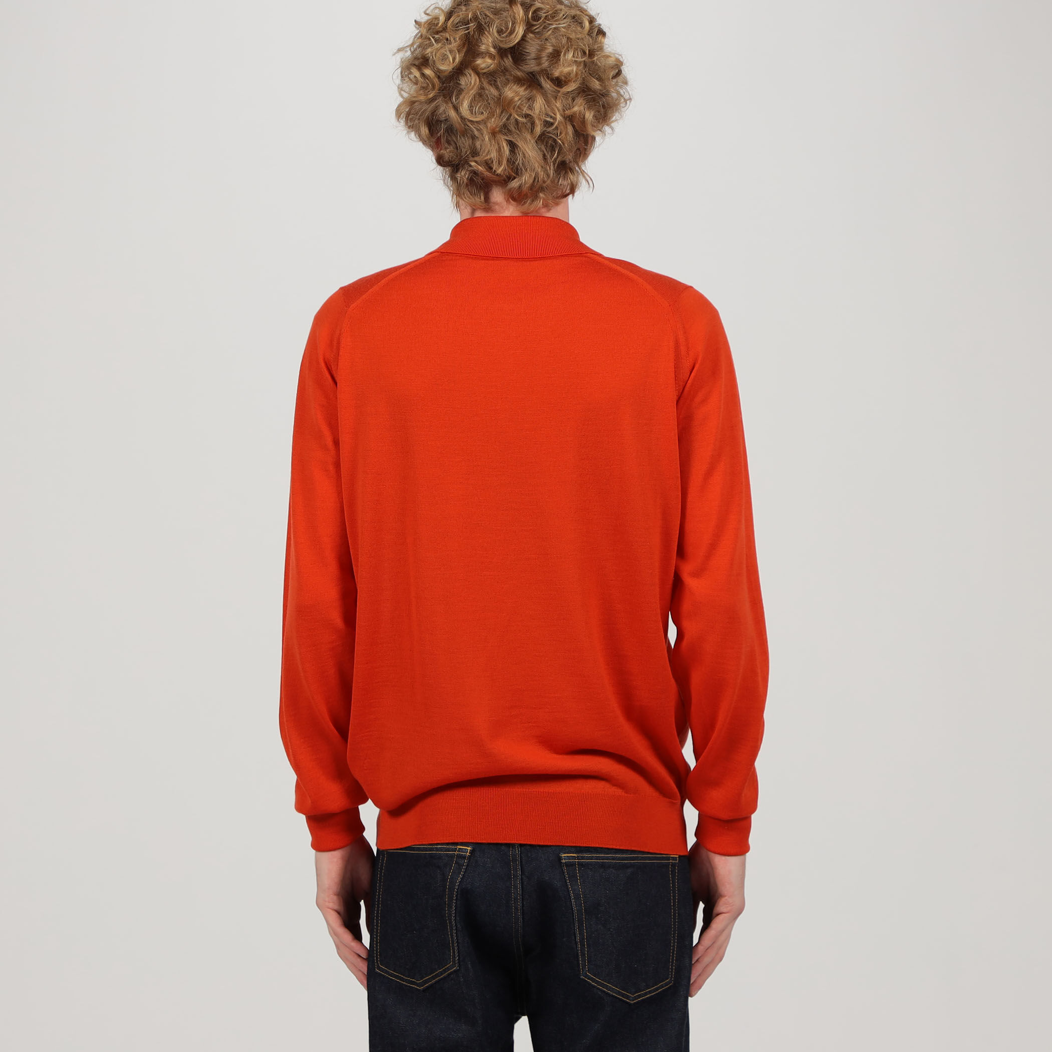 JOHN SMEDLEY DORSET メリノウール ポロカラープルオーバーニット