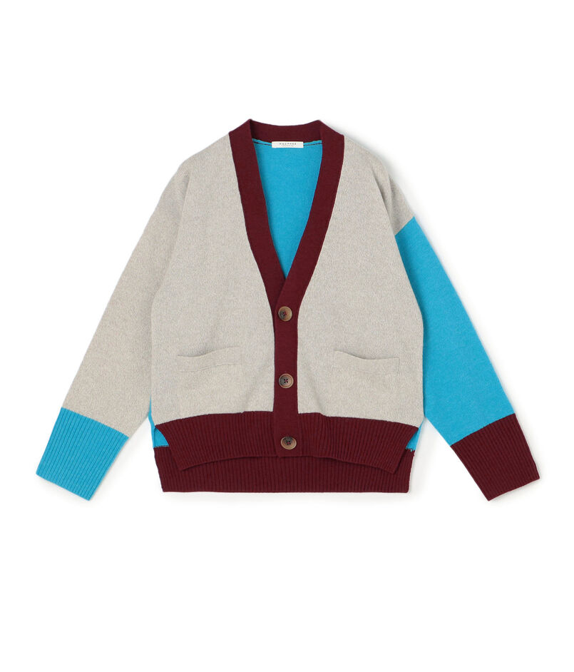 ■NZ LAMB 9G Vネックカーディガン