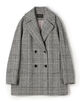 ウールカシミヤグレンチェック ショートコート