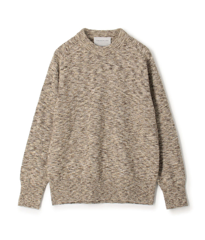 TOMORROWLAND tricot コットンナイロンメランジニット クルーネックプルオーバー