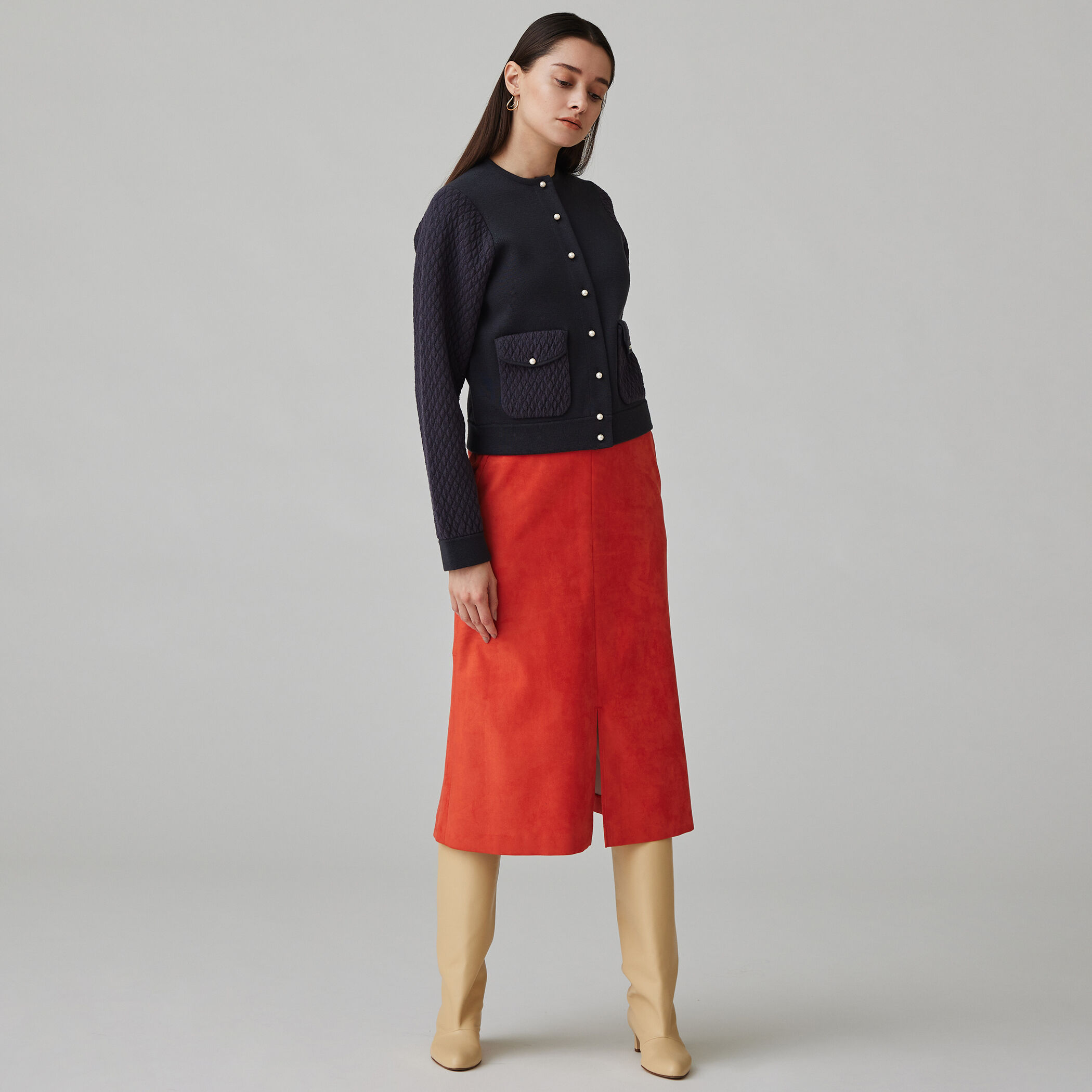☆新品タグ付　Ballsey スエードタッチスカート Ballsey ボールジー BALLSEY 20AW ヴィンテージフェイクスエード