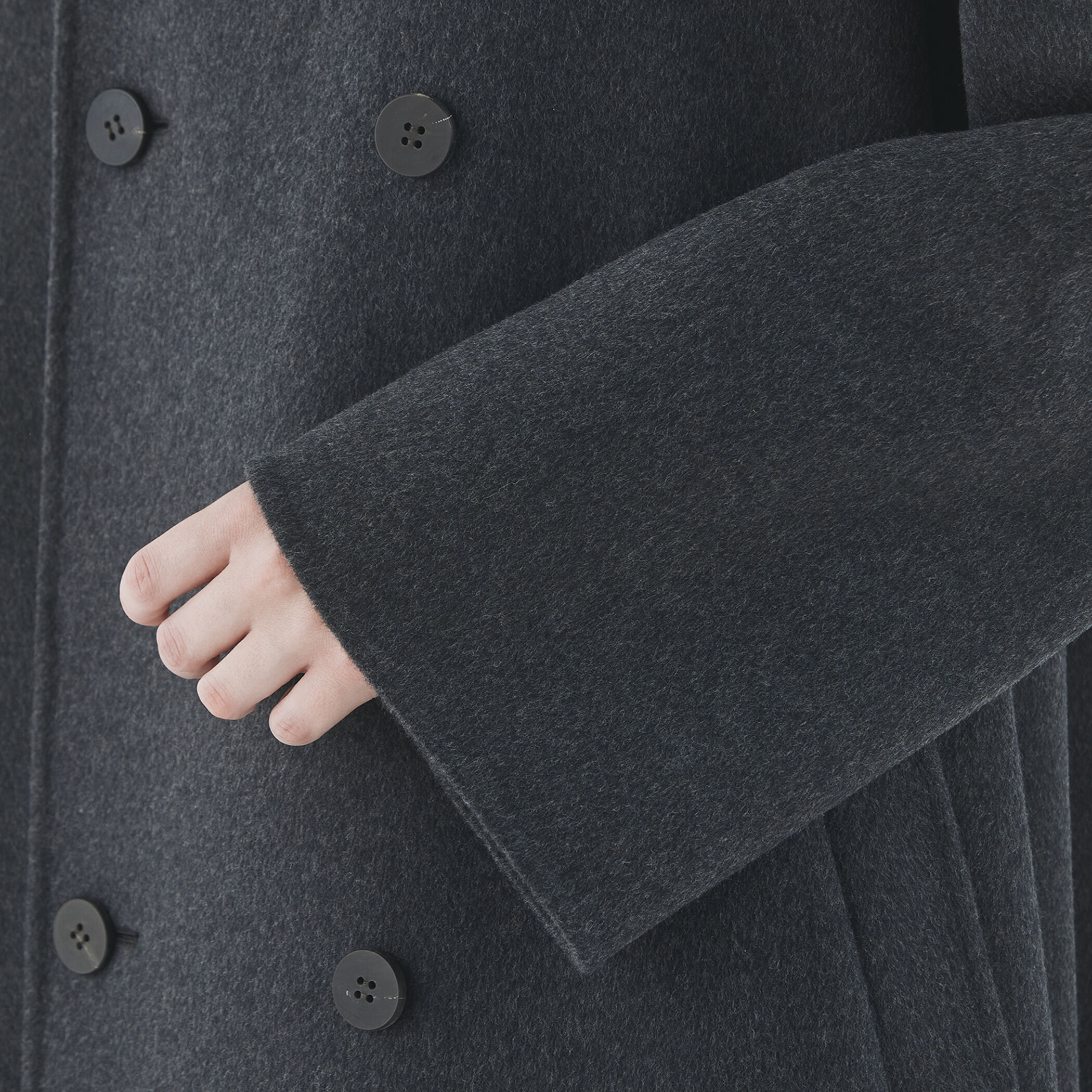 ウールダブルフェイス カラーレス トレンチコート｜トゥモローランド