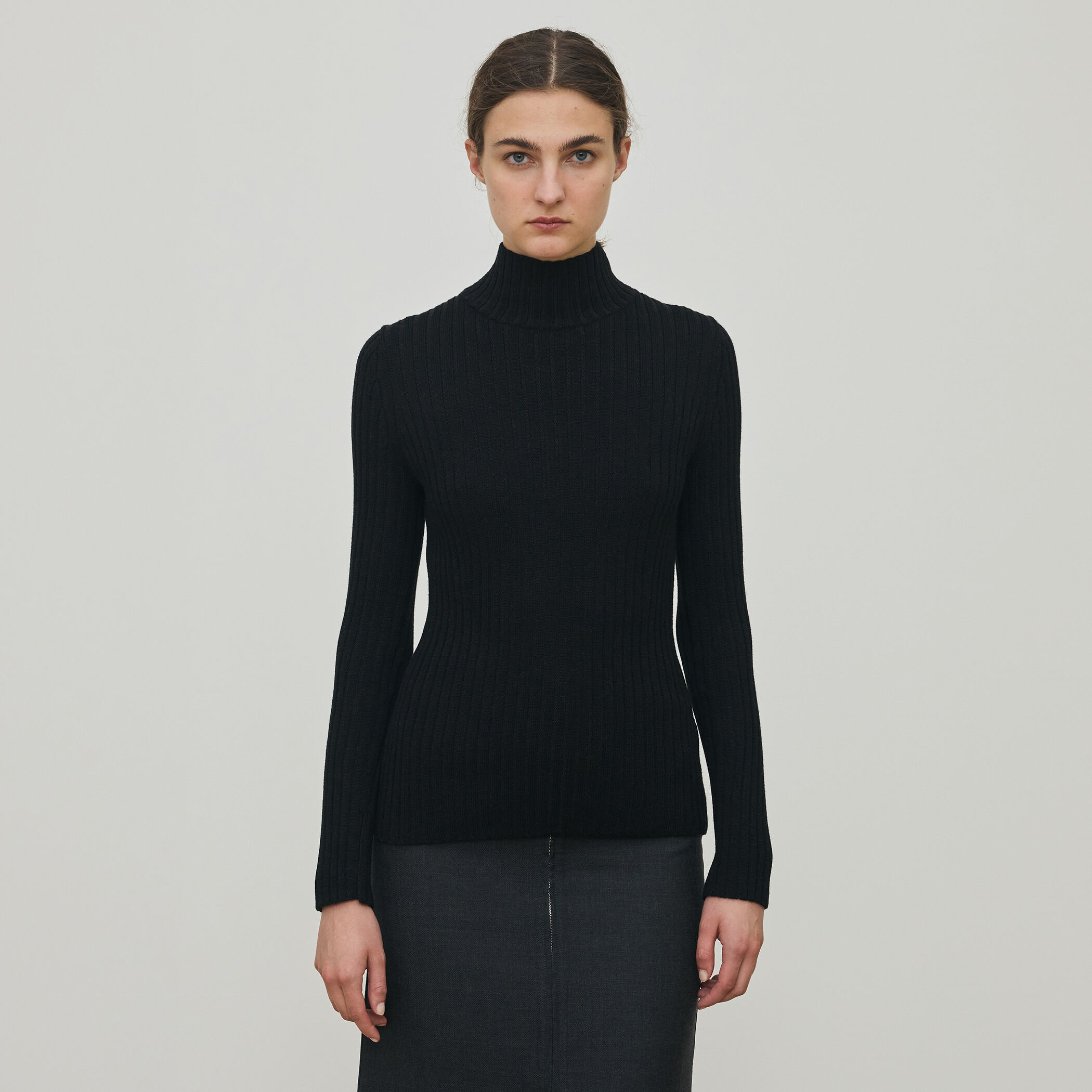 【新品未使用】ARCHIVIO ブラック　ハイネックプルオーバー ウールリブ ハイネックプルオーバー｜トゥモローランド 公式通販