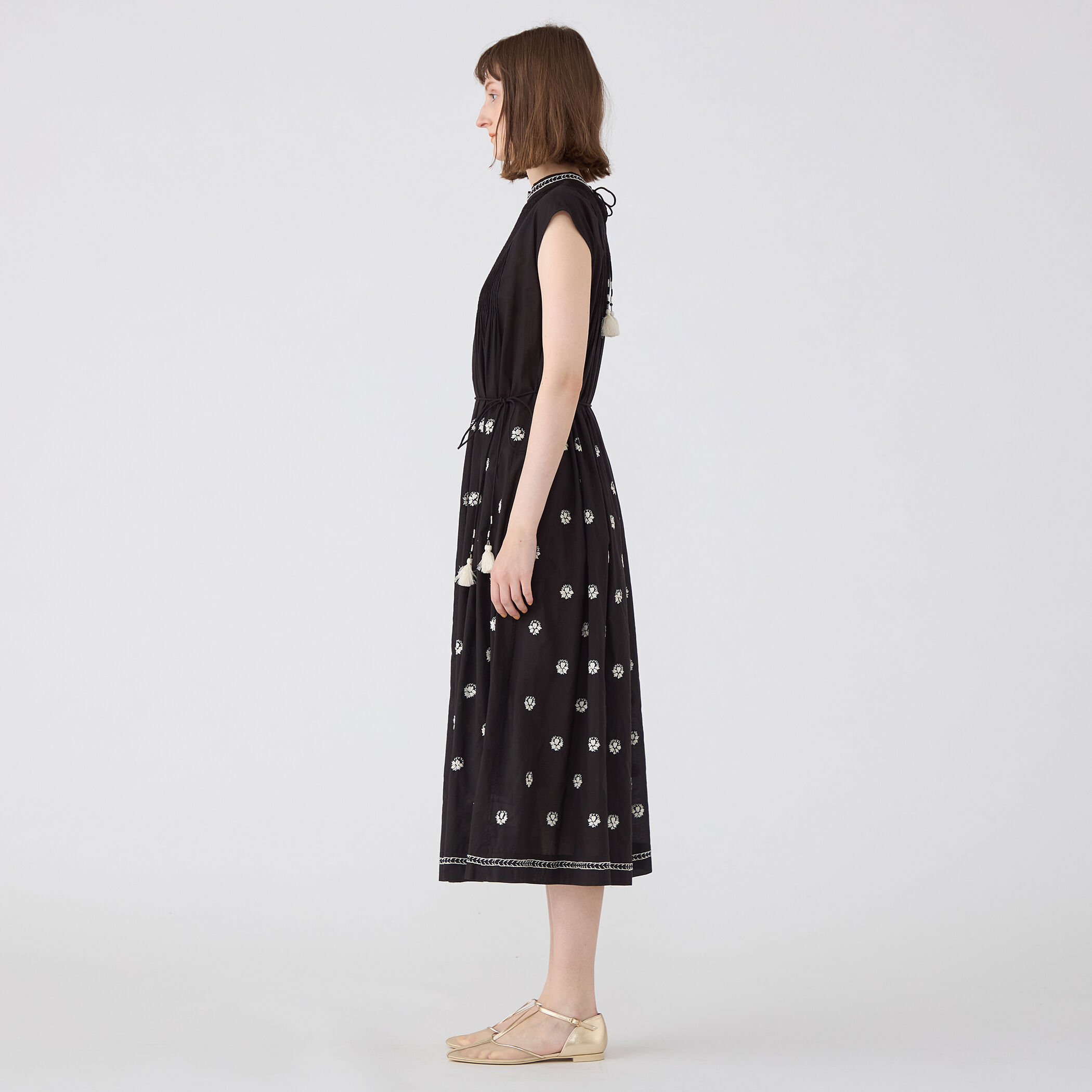 TOMORROWLAND ♪ エンブロイダリー スタンドカラー　ワンピース 36 TOMORROWLAND ♪ エンブロイダリー スタンドカラー ワンピース 36