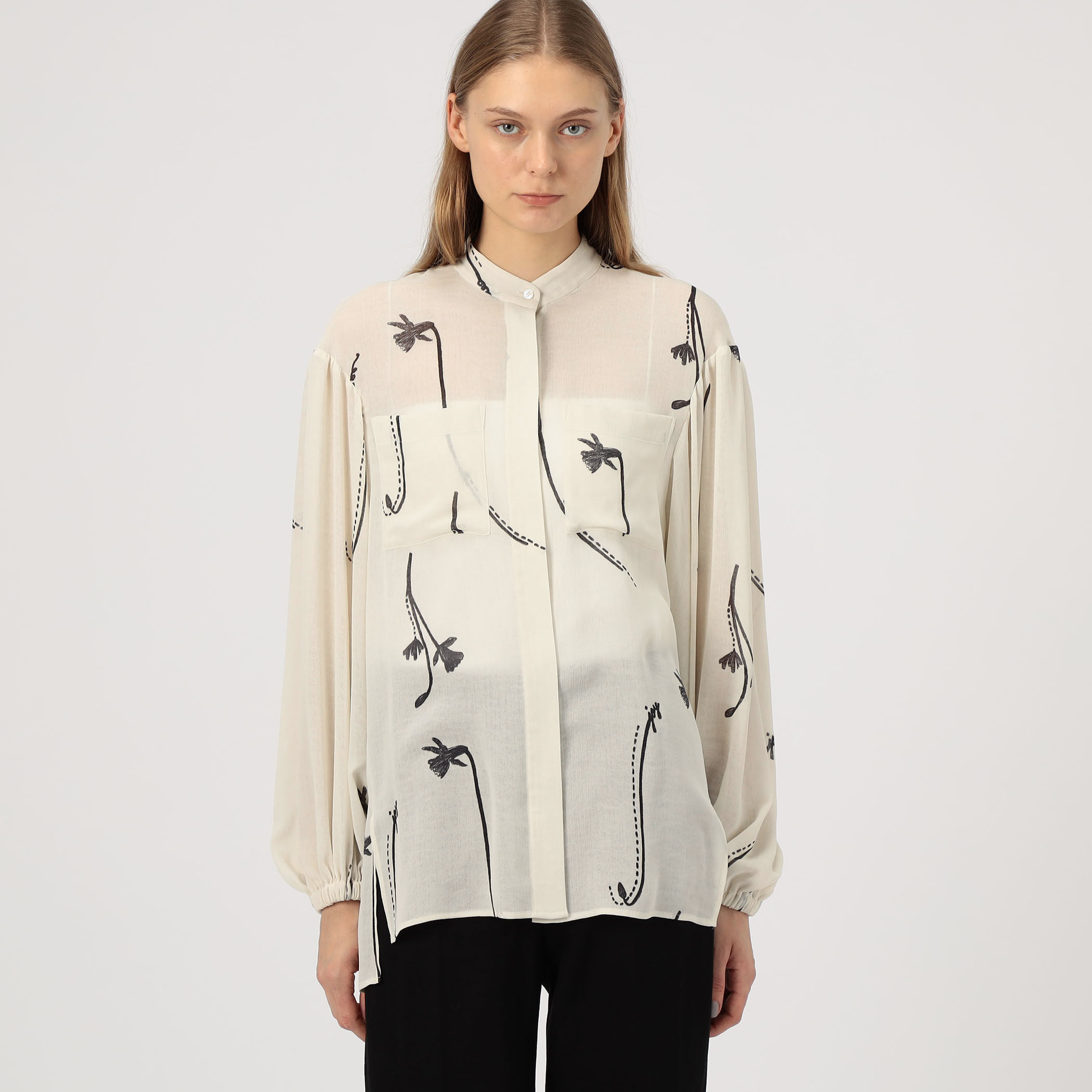 シングルフラワープリント チュニックブラウス｜トゥモローランド 公式通販