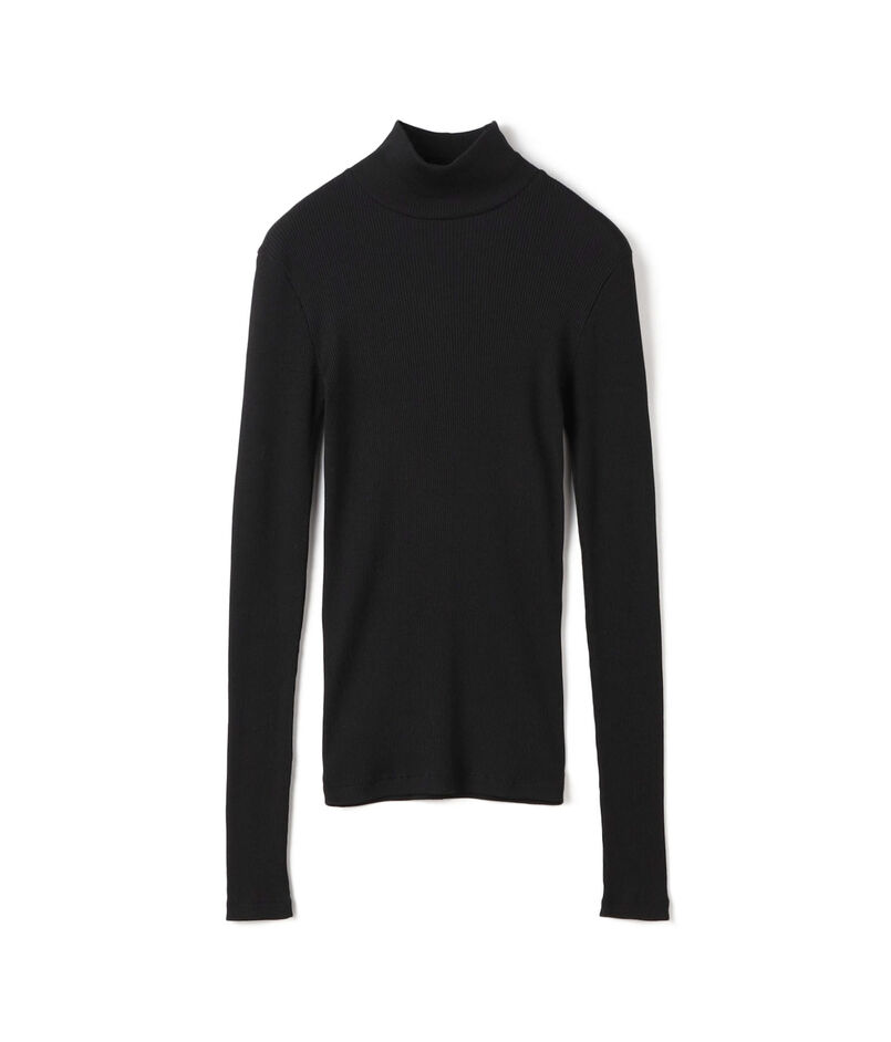 シルクコットンリブ ハイネックプルオーバー