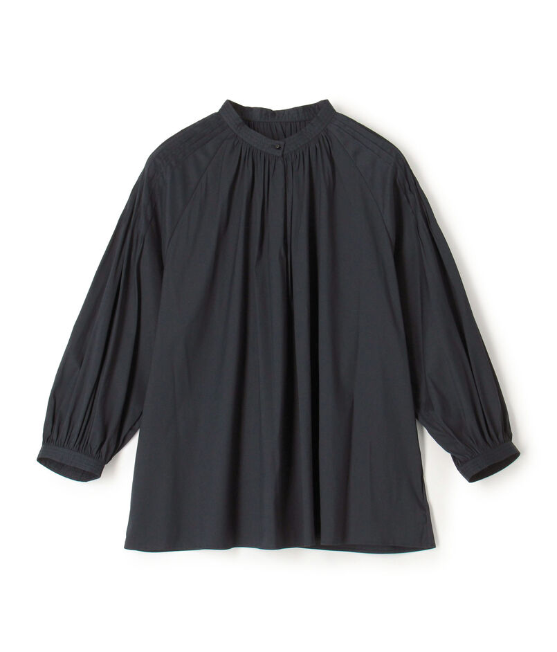 ストレッチブロード ピンタックスリーブブラウス