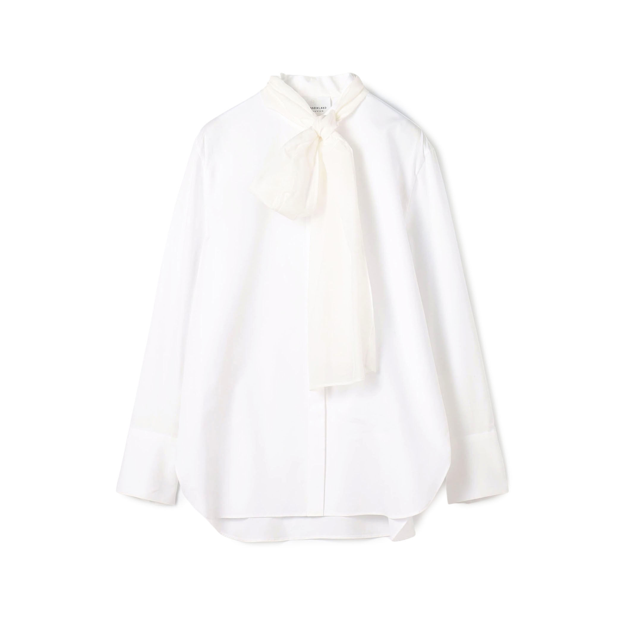 コンパクトブロード シフォンボウタイブラウス｜トゥモローランド 公式通販