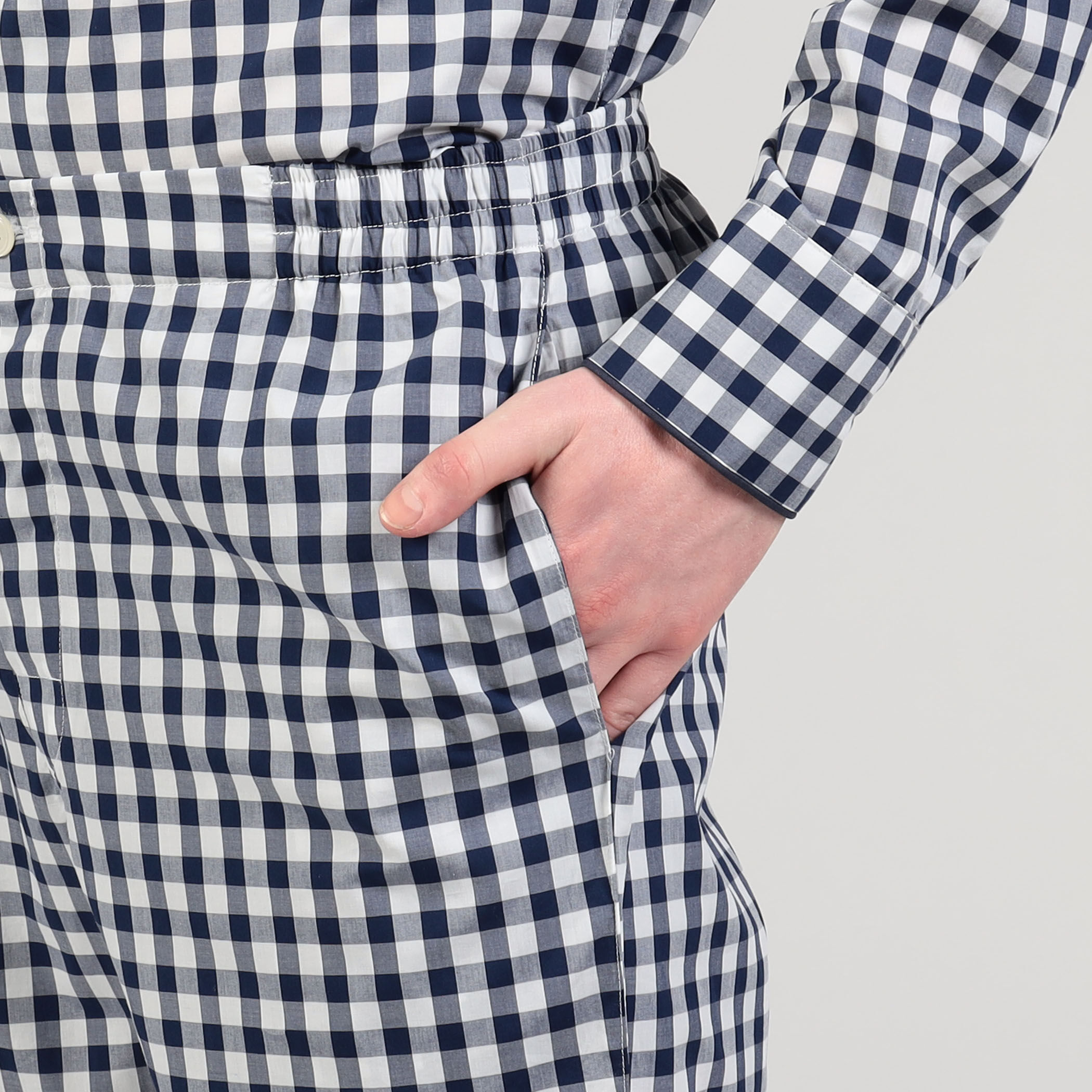 SLEEPY JONES LARGE GINGHAM コットン パジャマセットアップ