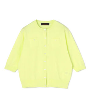 ファインポリエステル ハーフスリーブポケットカーディガン