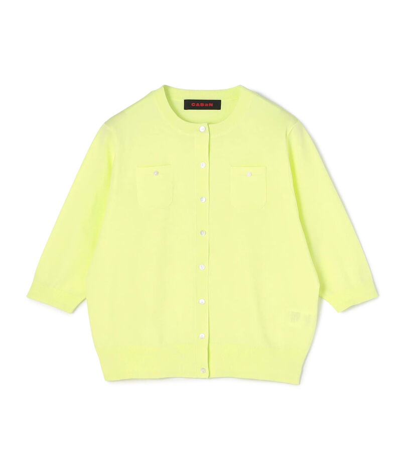 ファインポリエステル ハーフスリーブポケットカーディガン