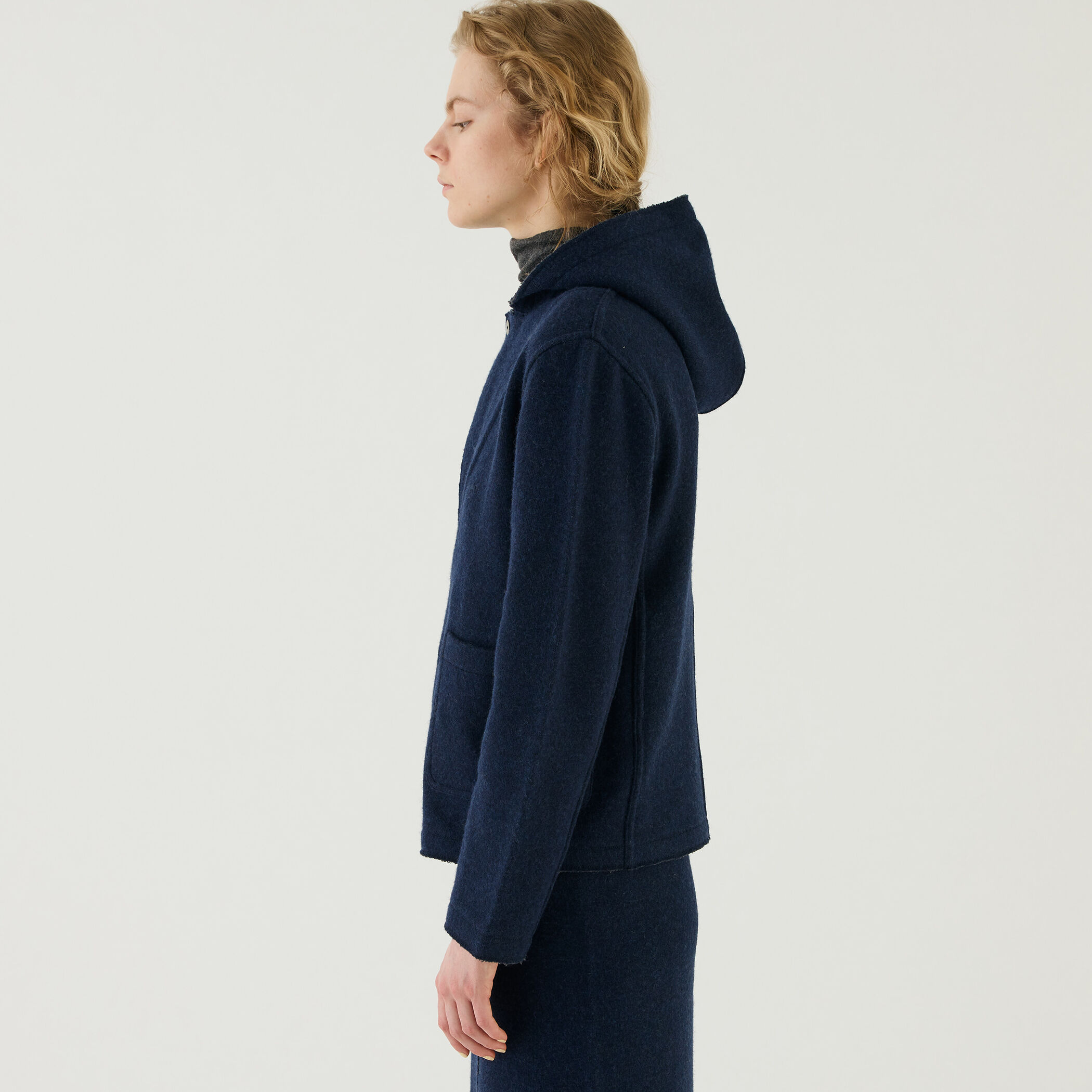 ウールコットンバックパイル フードジャケット｜トゥモローランド 公式通販