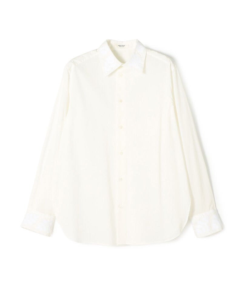 リーフエンブロイダリー レギュラーカラーシャツ