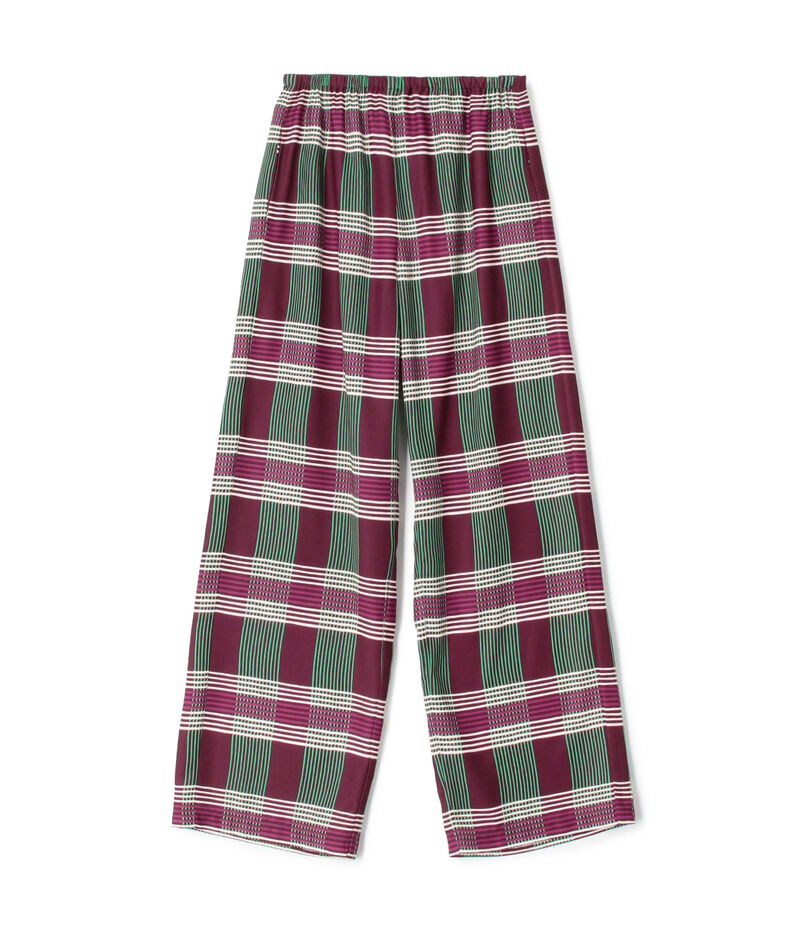 ポリエステルプリント ナローストレートパンツ