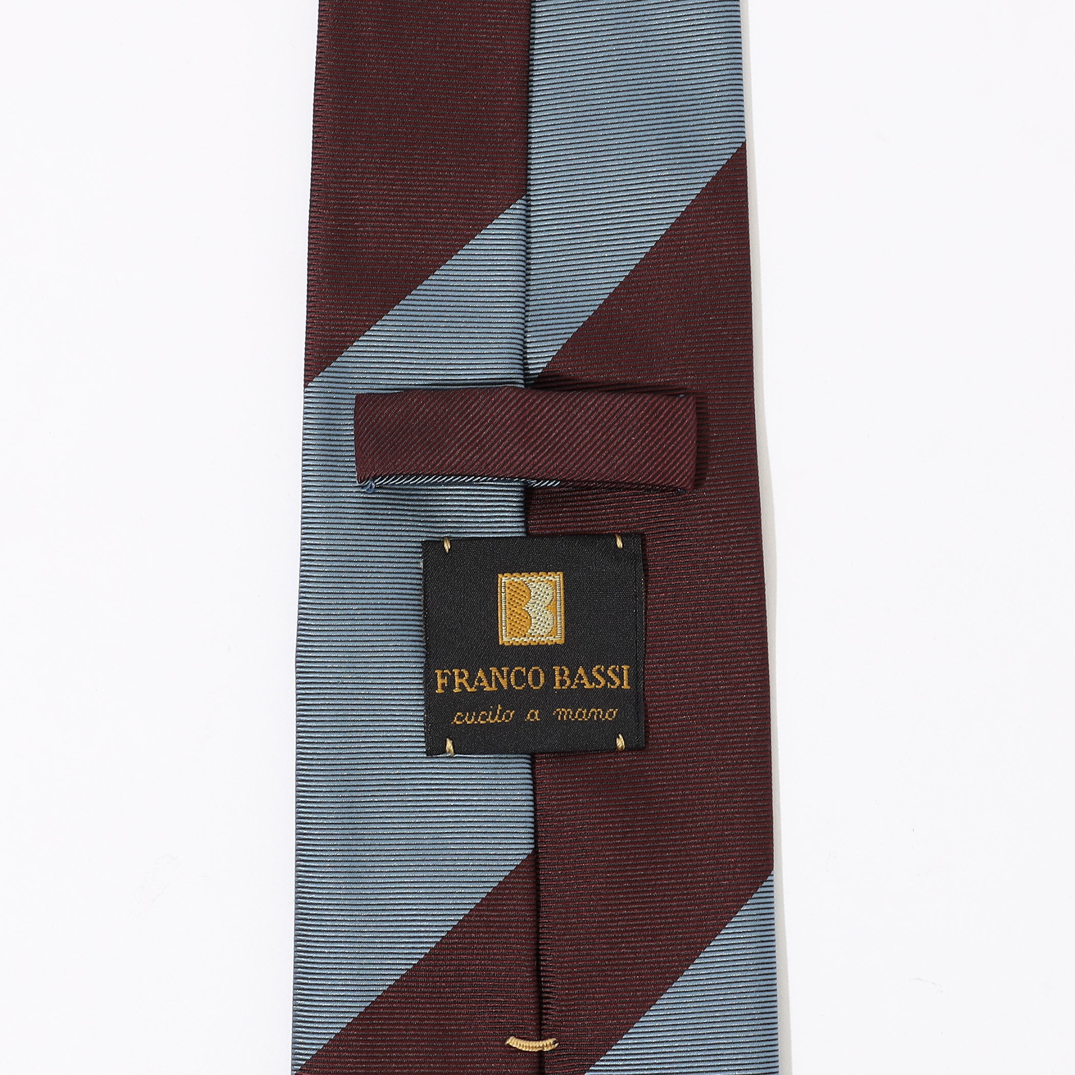 FRANCO BASSI シルクジャガード レジメンタルストライプネクタイ
