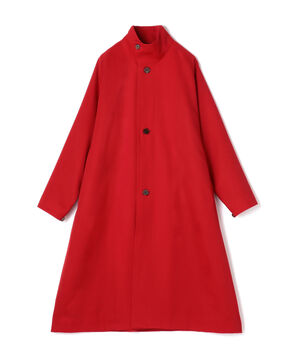 ウールギャバジン スタンドカラーコート