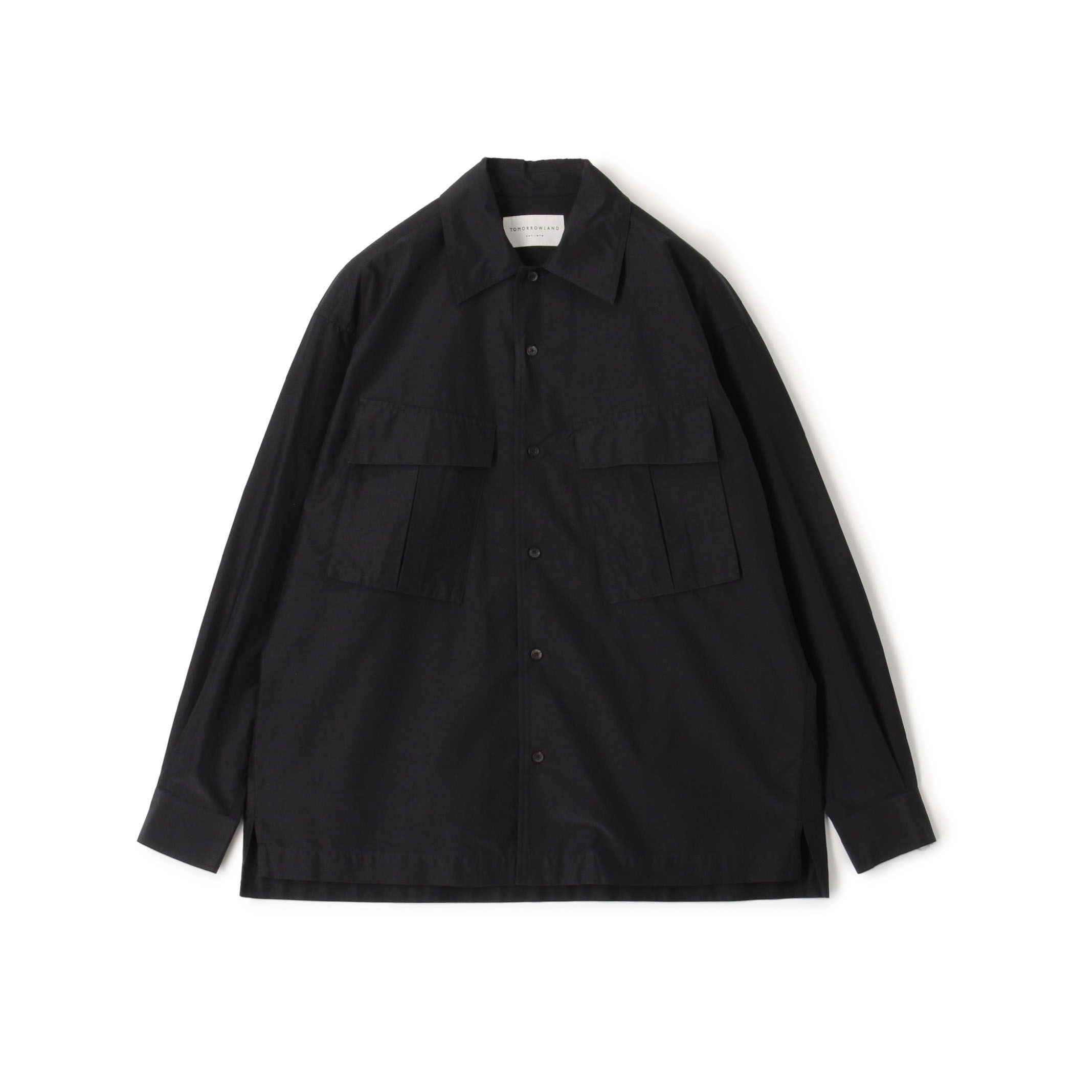 □コットンシルク ダブルポケット シャツブルゾン｜トゥモローランド