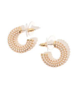 Kenneth Jay Lane Pearl Post Hoops ピアス