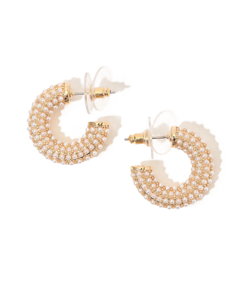 Kenneth Jay Lane Pearl Post Hoops ピアス