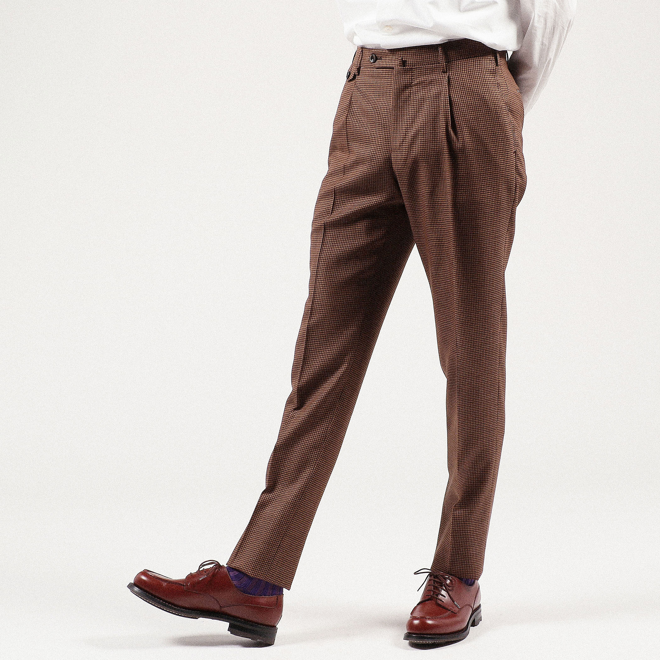 PT TORINO ウール 1プリーツテーパードスラックス Gentleman Fit