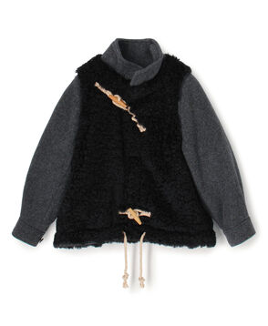HYKE DOUBLE FACE FAUX SHEARLING DUFFEL JACKET ダッフルジャケット