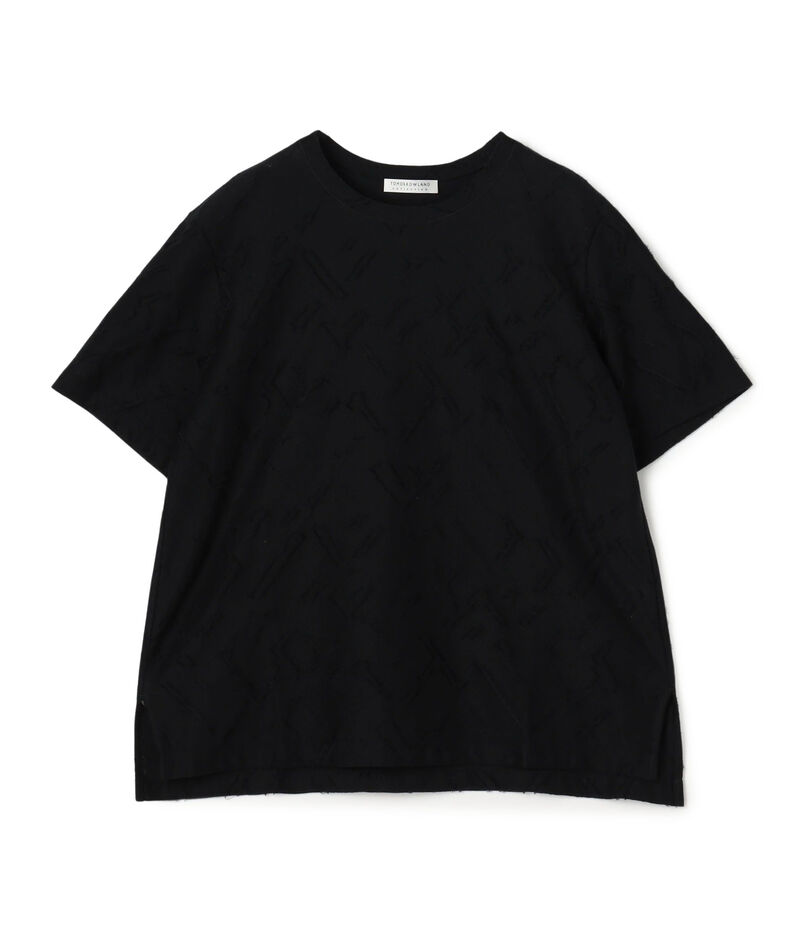 ジオメトリックカットジャージー クルーネックプルオーバー