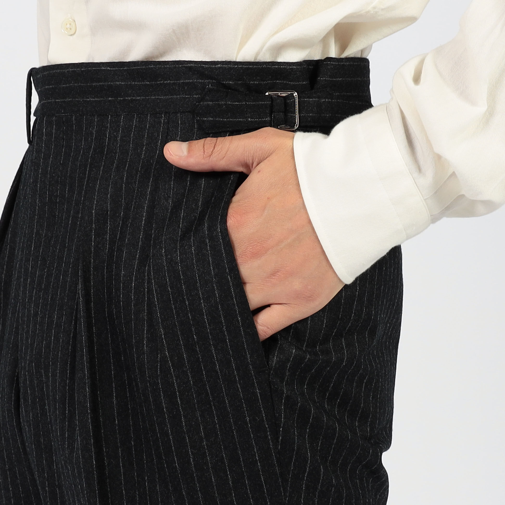 ウールフランネル サイドアジャスター 2Pスラックス V.B.CANONICO