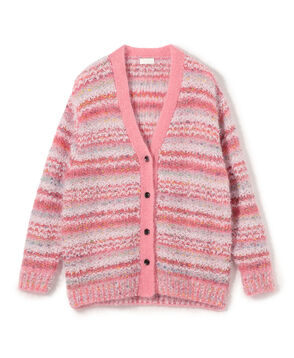 ミックスボーダー Vネックカーディガン