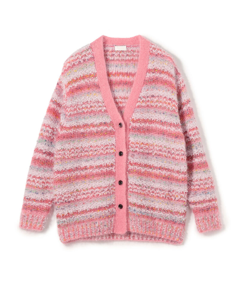 ミックスボーダー Vネックカーディガン