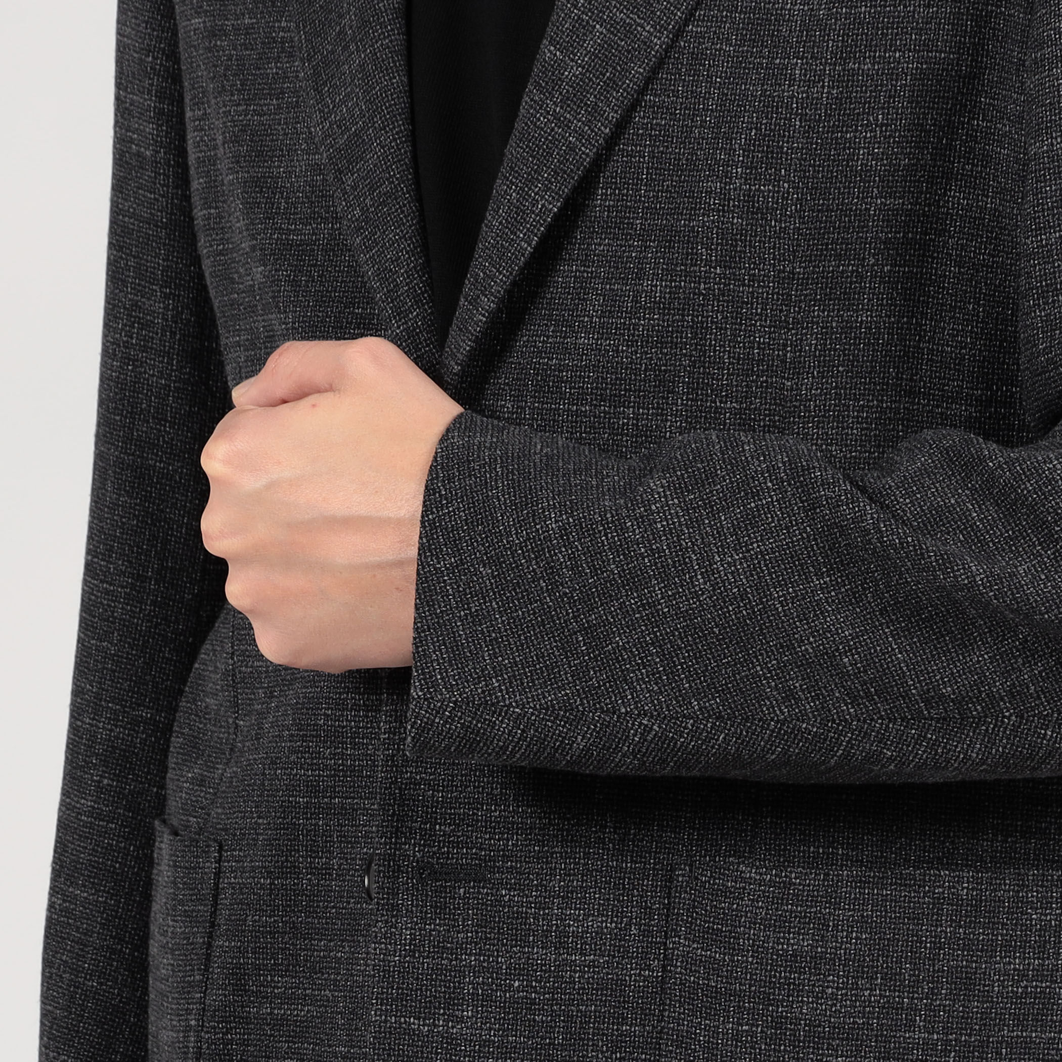 ウールシルクナイロン シングルブレステッド 2Bジャケット CARLO