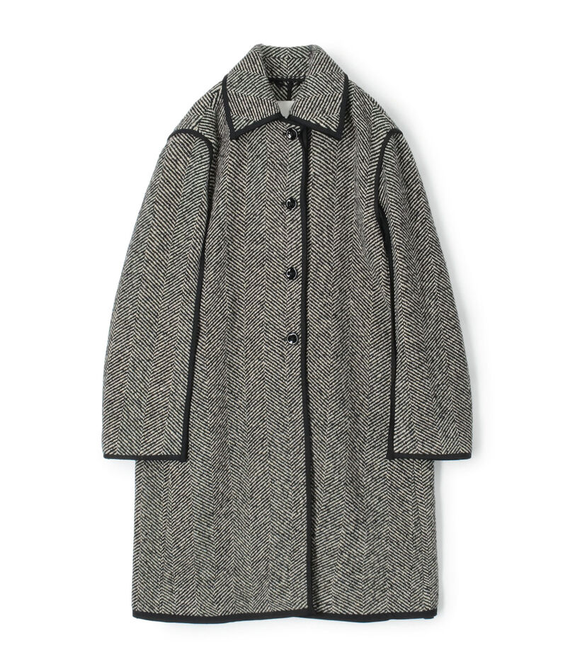 JIL SANDER COAT 65 W TRIM ヘリンボーン ステンカラーコート