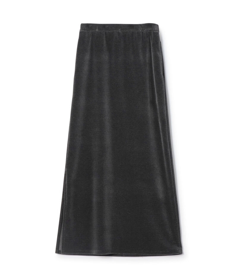 コットンベロア サイドスリットマキシスカート