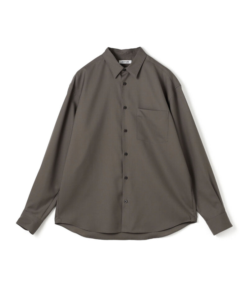 Super120's ウォッシャブルウール リラックスシャツ