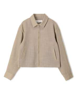 リネンテクスチャー ジップアップジャケット