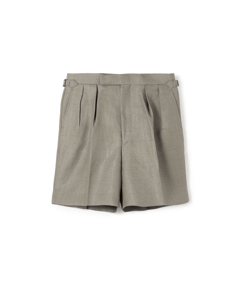 FUMIYA HIRANO OXFORD リネンウールヘリンボーン サイドアジャスターショーツ