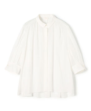 スムースラミー ハーフスリーブブラウス