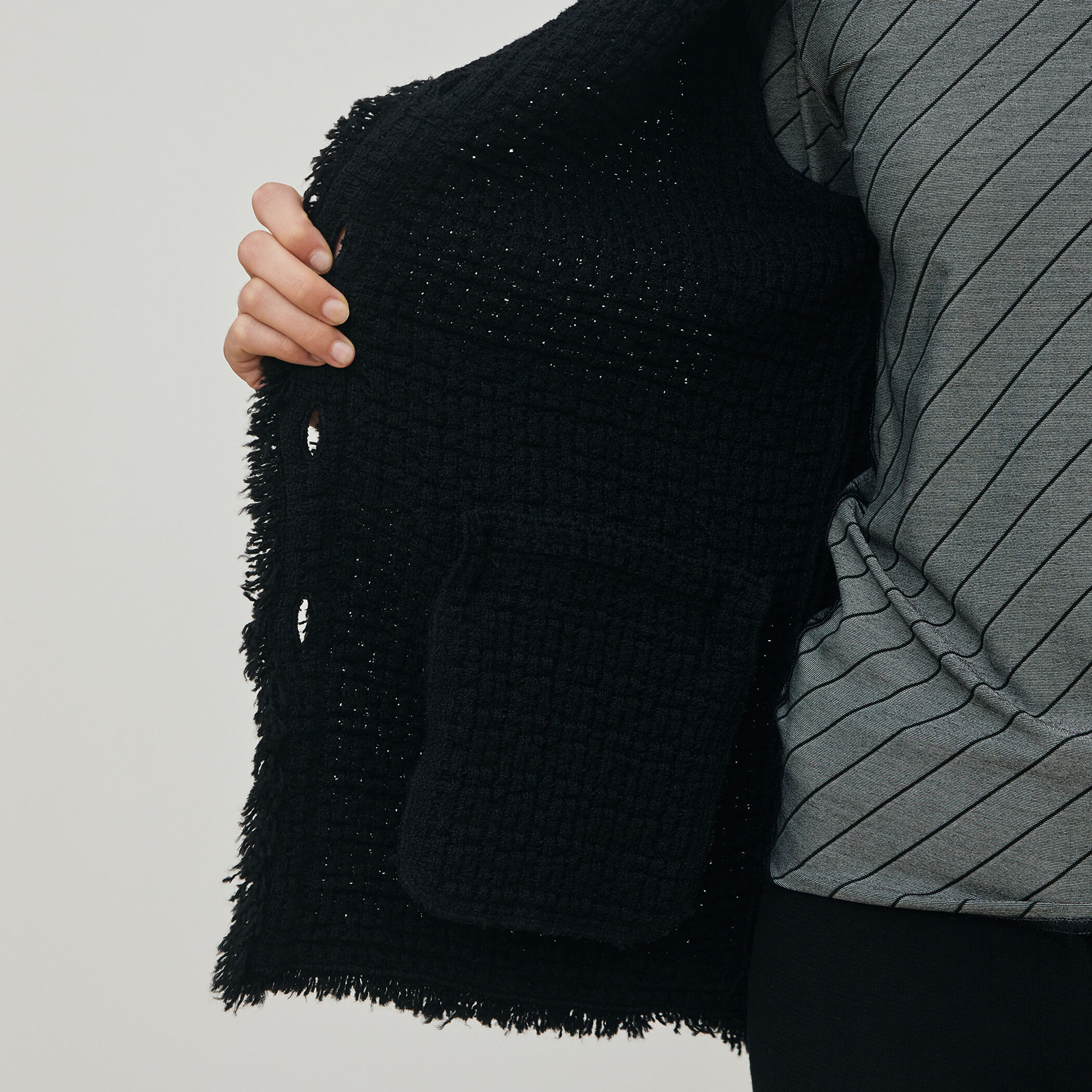 マロングラッセ です★美品★フリンジツィードジャケット 黒 マロンショコラ（4個）、マロングラッセ（2個）詰合せ* |チョコレート