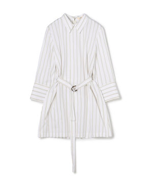 コンパクトコットン ウィングカラーチュニックブラウス