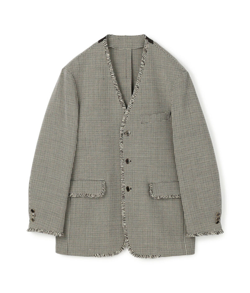 ウール ダブルフェイス カラーレス3Bジャケット