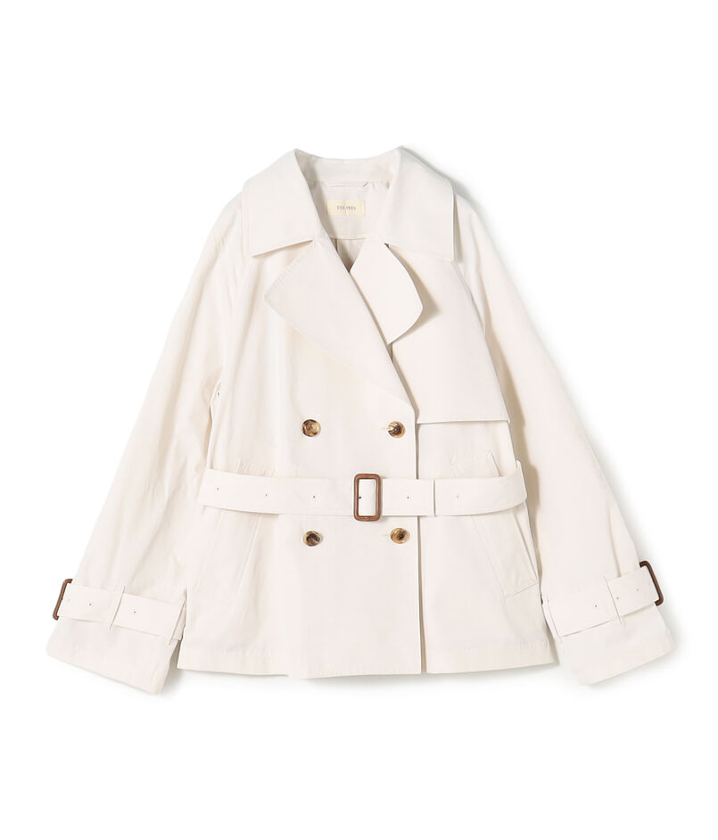 【WEB先行予約】 コットンドライクロス ショートトレンチコート