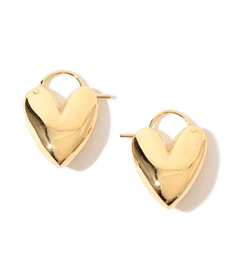 R.ALAGAN TINY PUFFY HEART HOOPS ピアス