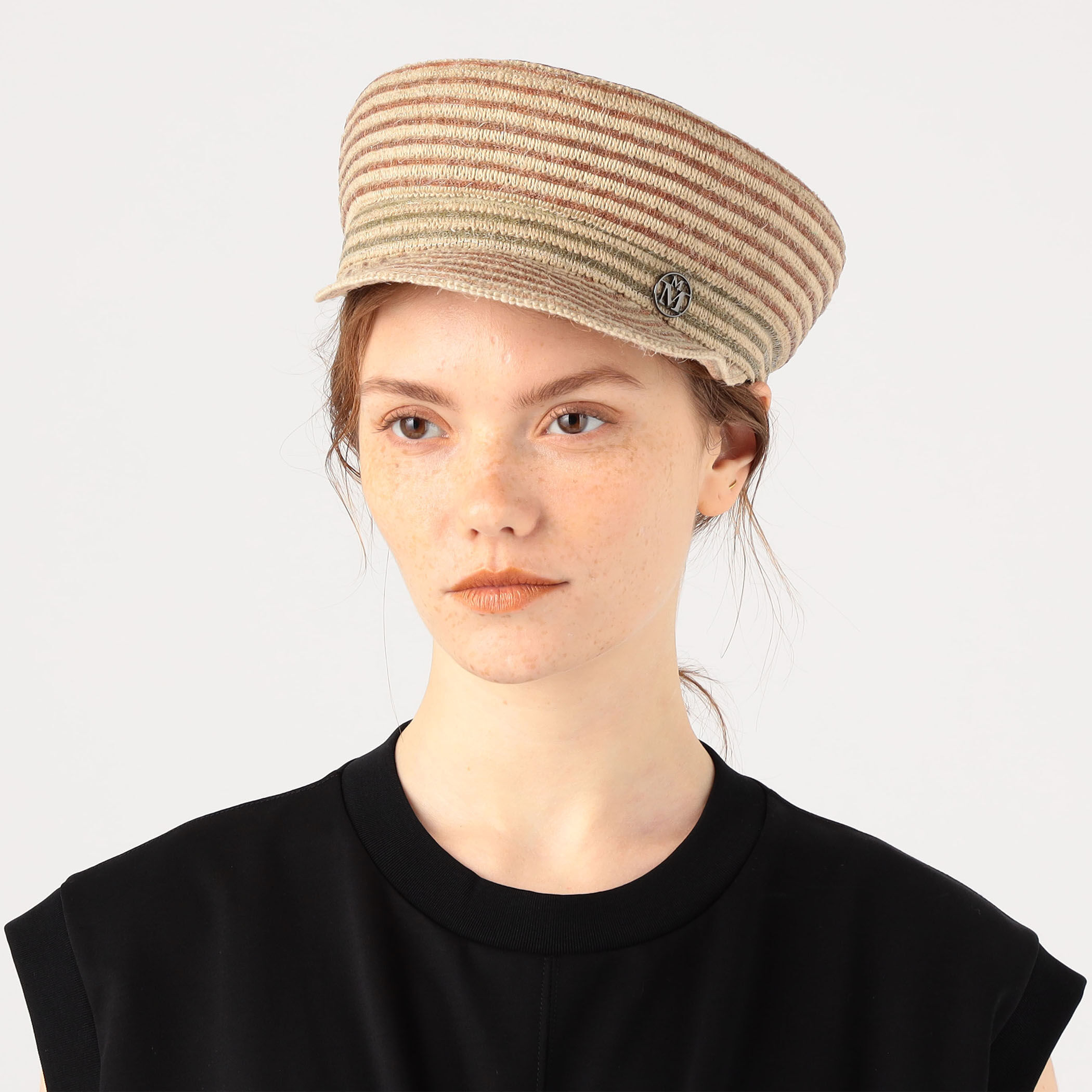 Maison Michel 猫 ベレー帽 Maison Michel メゾンミッシェル Jamie Straw Hat 猫耳キャップ