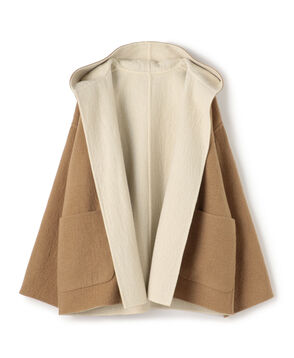 シープライクダブルフェイス フーデッドコート