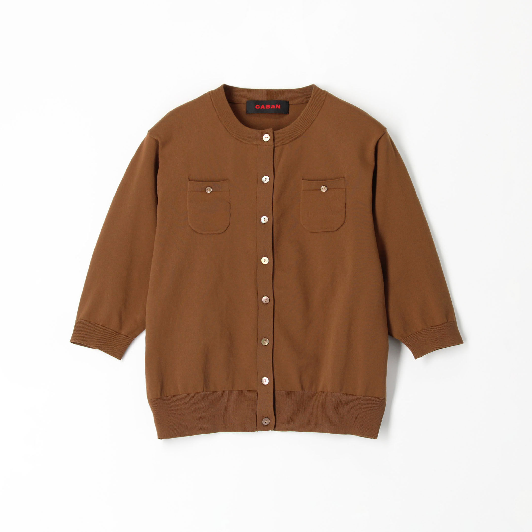 ファインポリエステル ハーフスリーブポケットカーディガン