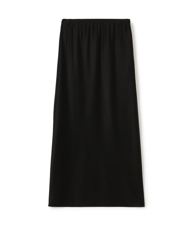 シルクストレッチサテン エラスティックストレートスカート